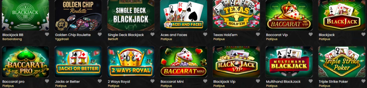 dicepalace casino table games